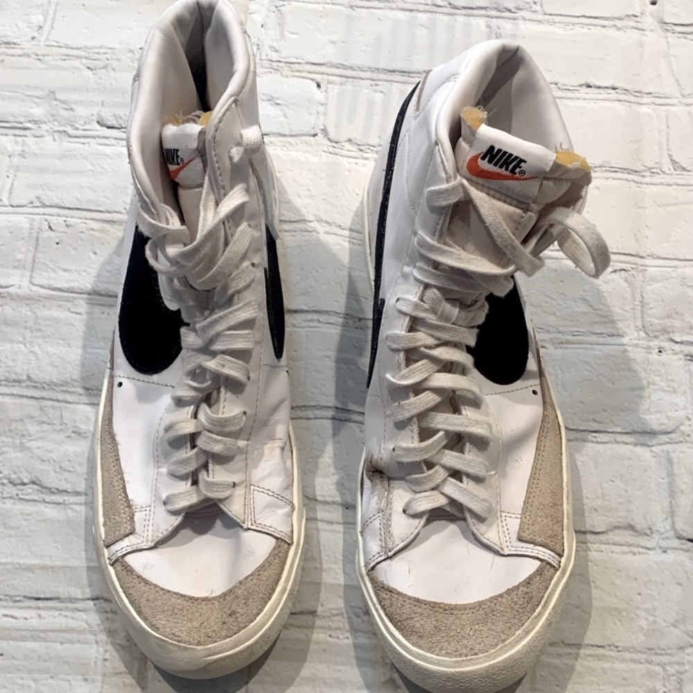 Nike Blazer Mid ‘77 Vintage White Black Gym Shoe - Picture 4 of 14